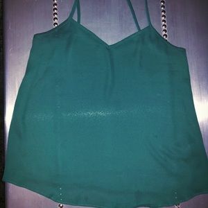 TOPSHOP Dark Green Silk Stap Cami Top